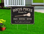 Hocus Pocus Broom Co Halloween Yard Sign