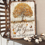 Fall Tree Butterfly Canvas Wall Art Fall For Jesus He Never Leaves
