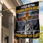 Knight Christian Lion House Flag I Would Rather Stand With God