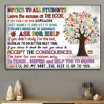 Teacher Hands Tree Canvas Wall Art Notice To All Students