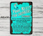 Pool Metal Sigh Pool Rules For Drinkers And Dummies