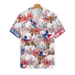 Texas Longhorn Bluebonnet And Armadillo Hawaiian Shirt, Button Down Floral Texas Flag Shirt, Proud Texas Shirt For Men
