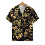 Black Gold Oriental Dragon EZ05 2808 Hawaiian Shirt