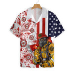 Firefighter Flag Tropical Hawaiian Shirt