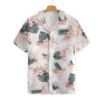 Rose Gold Tropical Palm Leaves Hawaiian Shirt