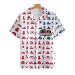 Campervan American Flag Hawaiian Shirt