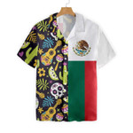 Mexican Skull Guitar Flag Hawaiian Shirt