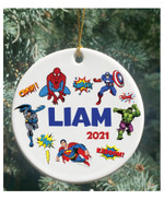 2021 Personalized Superhero Christmas Kids Ornaments