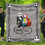 Personalized Jack Sally Home Sweet Home Blanket - Gray