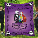 Personalized Jack Sally Home Sweet Home Blanket - Purple