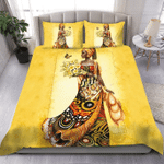 Beautiful African Girl And Flower Bedding Set