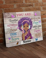 Personalized Black Girl You Are Beautiful Black Teenage Canvas Prints