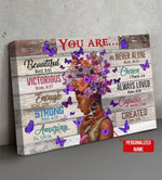 Personalized Black Girl Name Canvas Prints You Are Beautiful Victorious