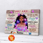 Personalized Black Girl You Are Beautiful Black Teenage Canvas Prints