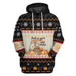UGLY THANKSGIVING JUST A GIRL WHO LOVES HORSES AND FALL CHRISTMAS 3D HOODIE