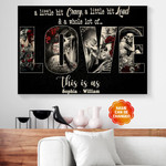 Personalized Sugar Skull Couple Whole Lot Of Love Canvas Prints