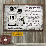 Personalized Baseball Together Old Couple Customized Canvas Prints