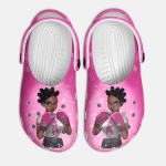 Black Girl Breast Cancer Awareness Crocs Classic Clogs Shoes PANCR0601