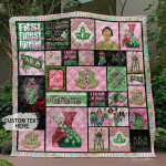 Personalized AKA Black Girl African American Quilt