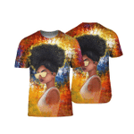 Black Girl Art Curly Hair African American 3D T Shirt