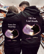 Personalized Till Our Last Breath Black and White Wolf Couple Hoodie