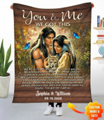Personalized You And Me We Got This Native Couple With Wolf Fleece Fleece Blanket