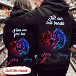 Personalized Till Our Last Breath Wolf And Dragon Couple Hoodie