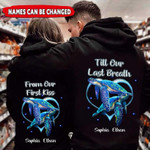 Personalized Till Our Last Breath Blue Turtles Couple Hoodie