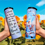 Couple In The Beach Personalized Stainless Steel Skinny Tumbler