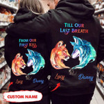 Personalized Till Our Last Breath Wolf And Lion Couple Hoodie