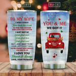 Couple In Red Truck Christmas Stainless Steel Tumbler