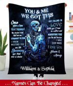 Personalized You And Me We Got This Skull Fleece Blanket