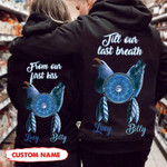 Personalized Till Our Last Breath Wolf And Bald Eagle Couple Hoodie