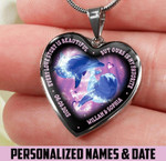 Personalized Ours Is My Favorite Dolphin Heart Couple Necklace