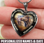 Personalized Till Our Last Breath Cow Heart Couple Necklace