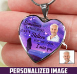 Personalized Image I Can't Believe You're Gone Heart Couple Necklace