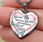 My Heart Still Looks For You Butterfly Heart Couple Necklace