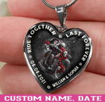 Personalized Ride Together Last Forever Bike Heart Couple Necklace