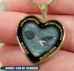 Personalized We Built A Life We Loved Turtle Heart Couple Necklace