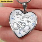 Personalized God Blessed The Broken Road That Led Me Straight To You Heart Couple Necklace