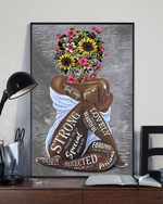 God Say You Are Strong Sunflower Black Girl African American Poster