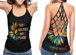 Know Justice Know Peace Criss Cross Tank Top