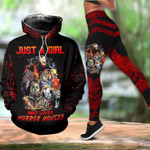 Just A Girl Who Loves Horror Movies Hallowen Combo Hoodie Tank Top And Legging