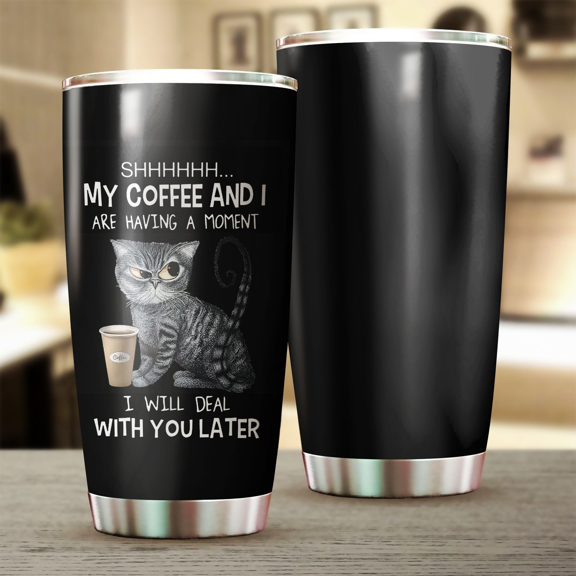 My Coffee And I Are Having A Moment I Will Deal With You Cat Tumbler