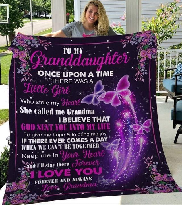 To My Granddaughter Once Upon A Time There Was A Girl Grandma Fleece Blanket