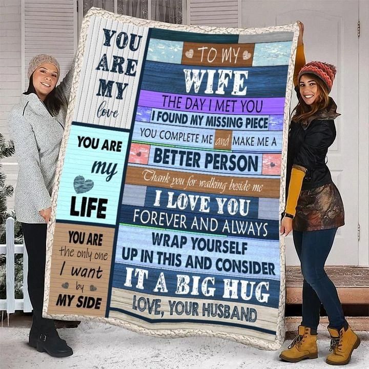To My Wife The Day I Met You I Found My Missing Piece Husband Fleece Blanket