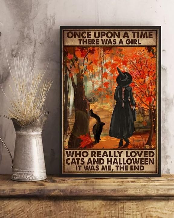 Once Upon A Time There Was A Girl Loved Cats And Halloween Poster PANPT0014