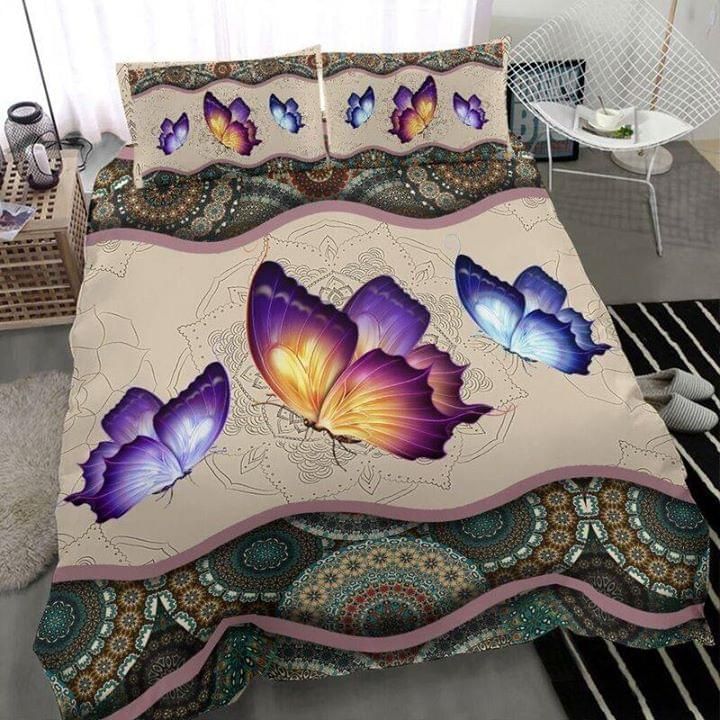 Butterflies On Mandala Bedding Set