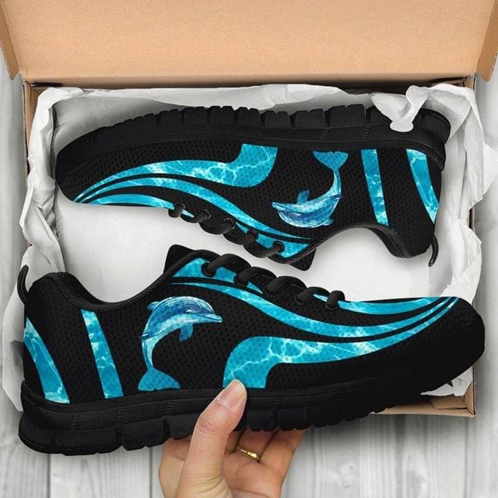 Dolphin Blue And Black Sneaker Shoes PANSNE0083