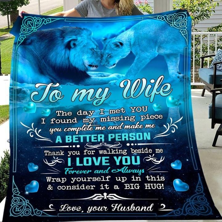 To My Wife The Day I Met You I Found My Missing Husband Lion Fleece Blanket